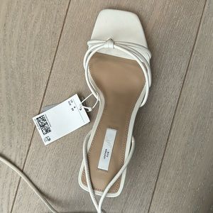 H&M white ankle strap sandal